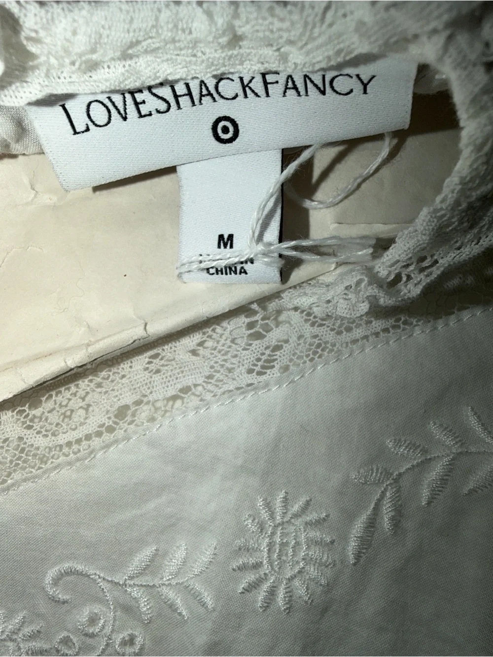 LoveShackFancy Ivory Embroidered Lace Blouse - Picture 3 of 3